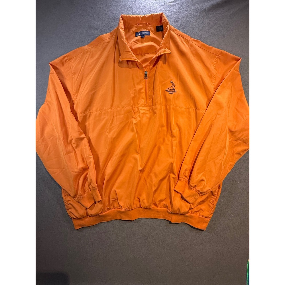 Pinehurst 1895 The Putterboy Collection Orange Half Zip Windbreaker Mens XL